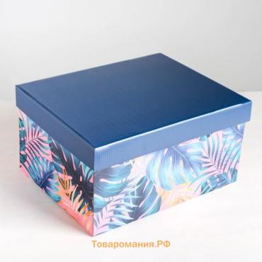 Коробка подарочная складная, упаковка, Tropical, 31 х 25.5 х 16 см