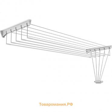 Сушилка для белья настенно-потолочная СНП 1.8, рабочая длина 9 м, цвет белый