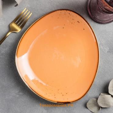 Блюдо фарфоровое для подачи Magistro «Церера», 20×18 см, цвет оранжевый