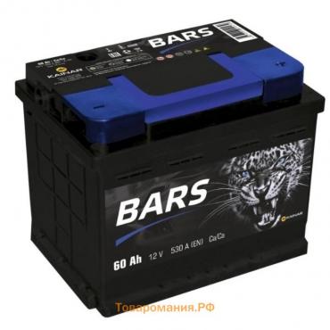 Аккумуляторная батарея BARS 60 Ач 6СТ-60.0 VL (низкая), обратная полярность