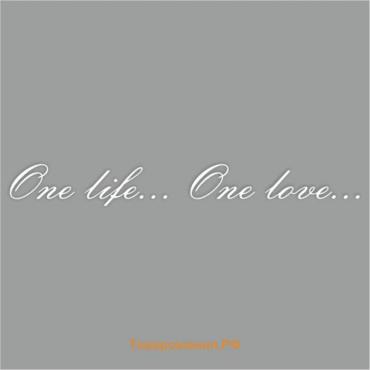 Наклейка "One life...One love...", белая, плоттер, 700 х 100 х 1 мм