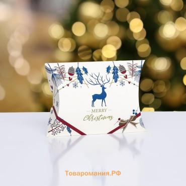 Коробка складная, подарочная новогодняя "Merry christmas" 15 х 11 х 3 см.