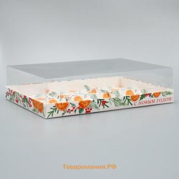 Коробка для для муссовых пирожных «С Новым годом», 27 х 17.8 х 6.5 см