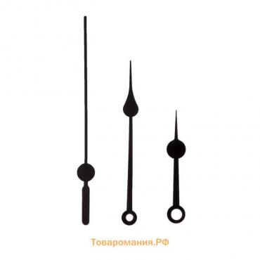 Комплект из 3-х стрелок для часов 52/78/78 мм, фасовка 10 шт, черные