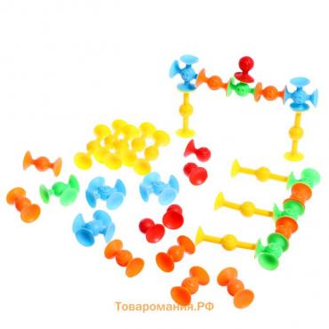 Мягкий конструктор детский «Весёлые присоски», 35 деталей